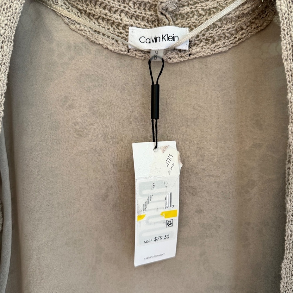 Calvin Klein Women's Knit Floral Lace Ruffled Cardigan NWT - Picture 5 of 7